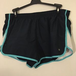 Teal and Navy Xersion Athletic Shorts